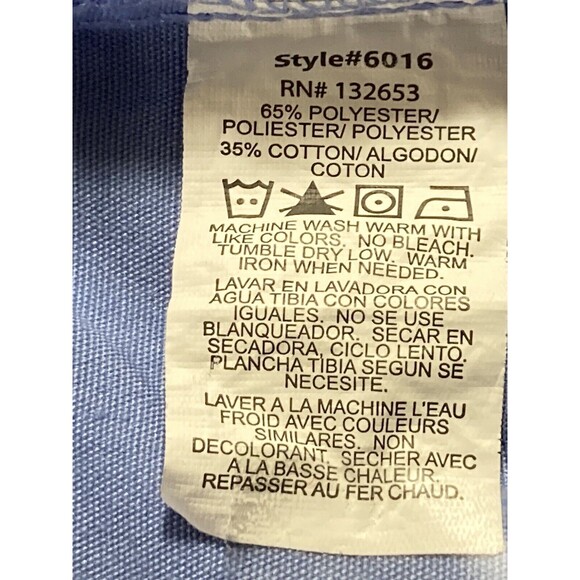 WonderWink 6016 Women's Large Ceil Blue Origins Bravo V-Neck Scrub Top EUC - Picture 7 of 7